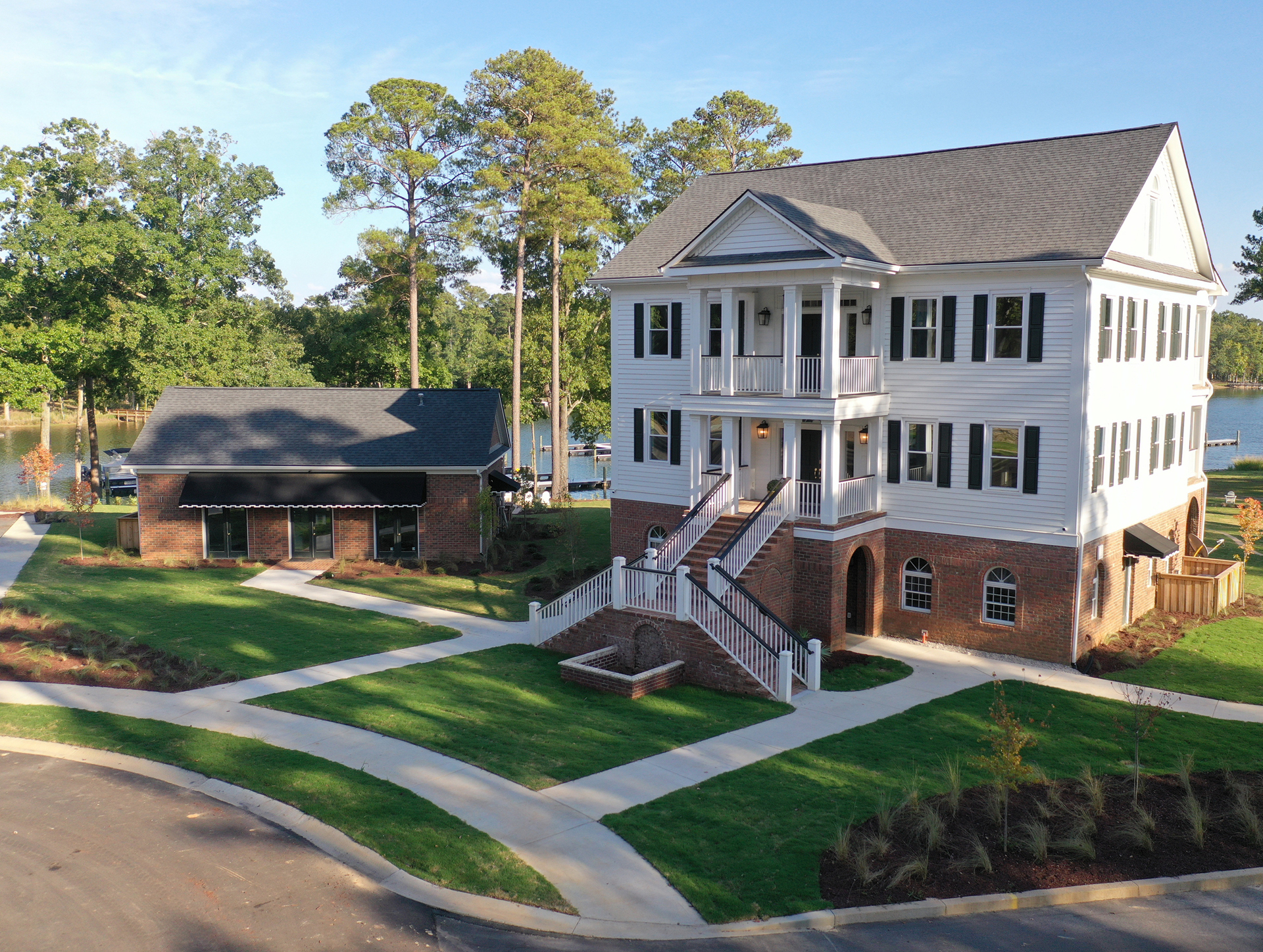 Aerial View of Front Entrance to the Fully Restored Historic Clubhouse and Interactive Smart Gym