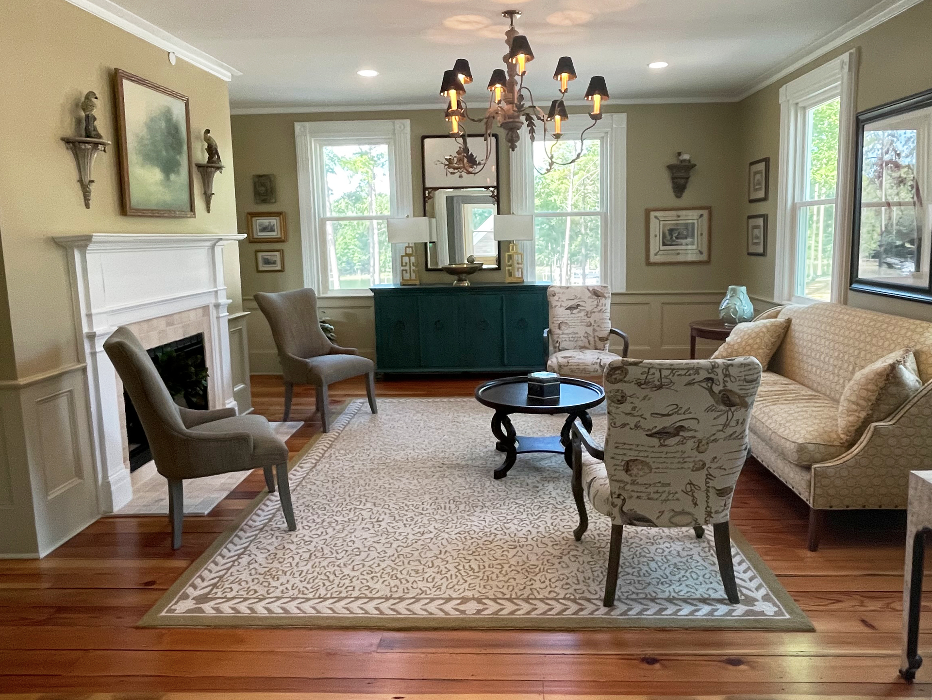 Gathering Room on the Main Level of the Fully Restored Historic Clubhouse