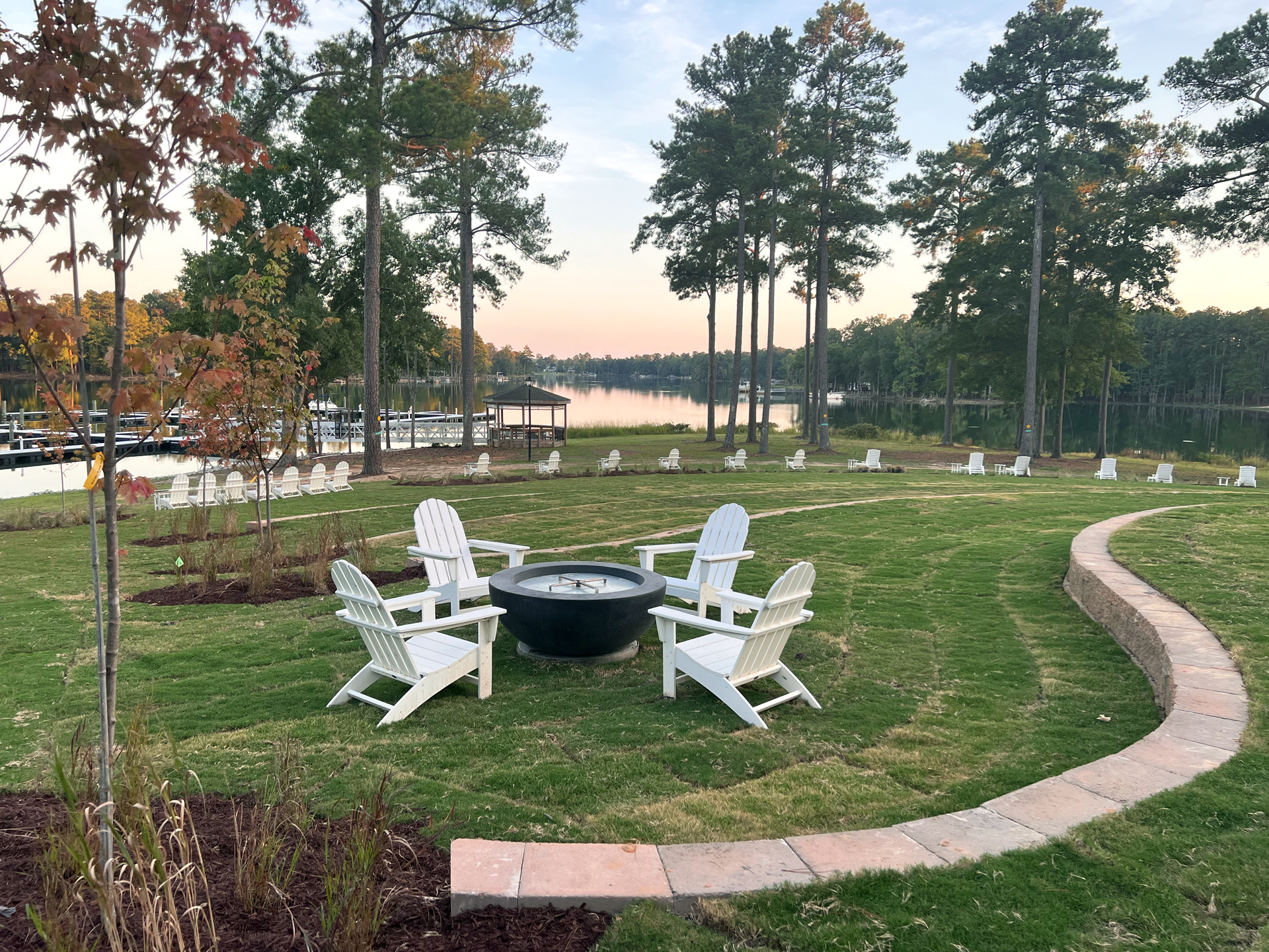 Adirondack Chairs & Fire Pits on the Amphitheater Overlooking the Lake