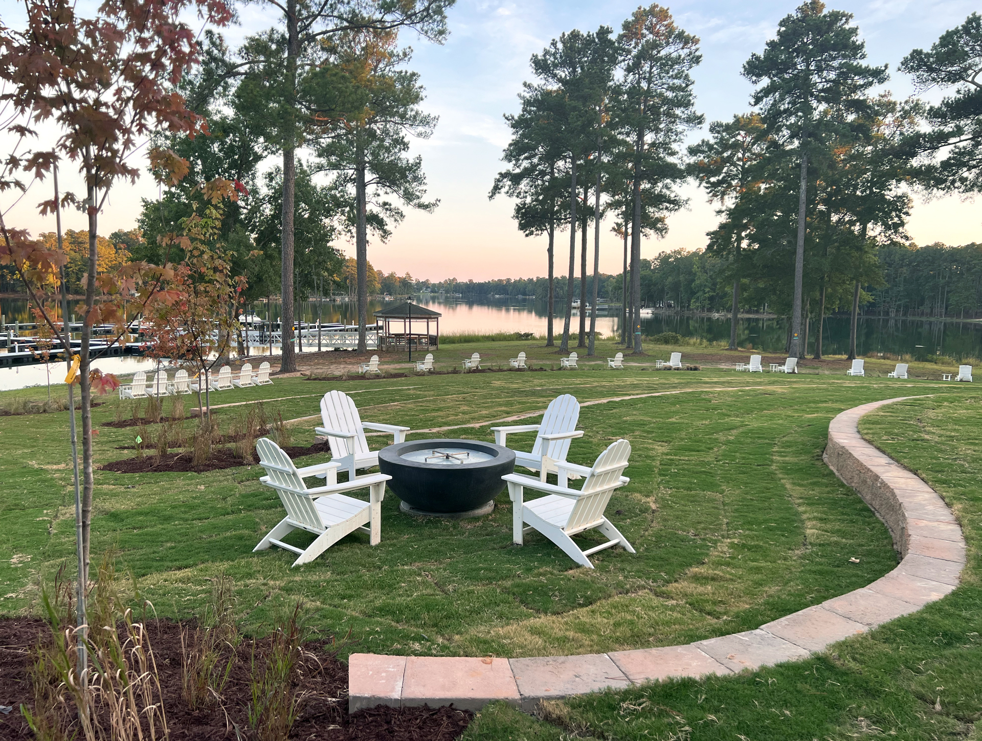 Adirondack Chairs & Fire Pits on the Amphitheater Overlooking the Lake