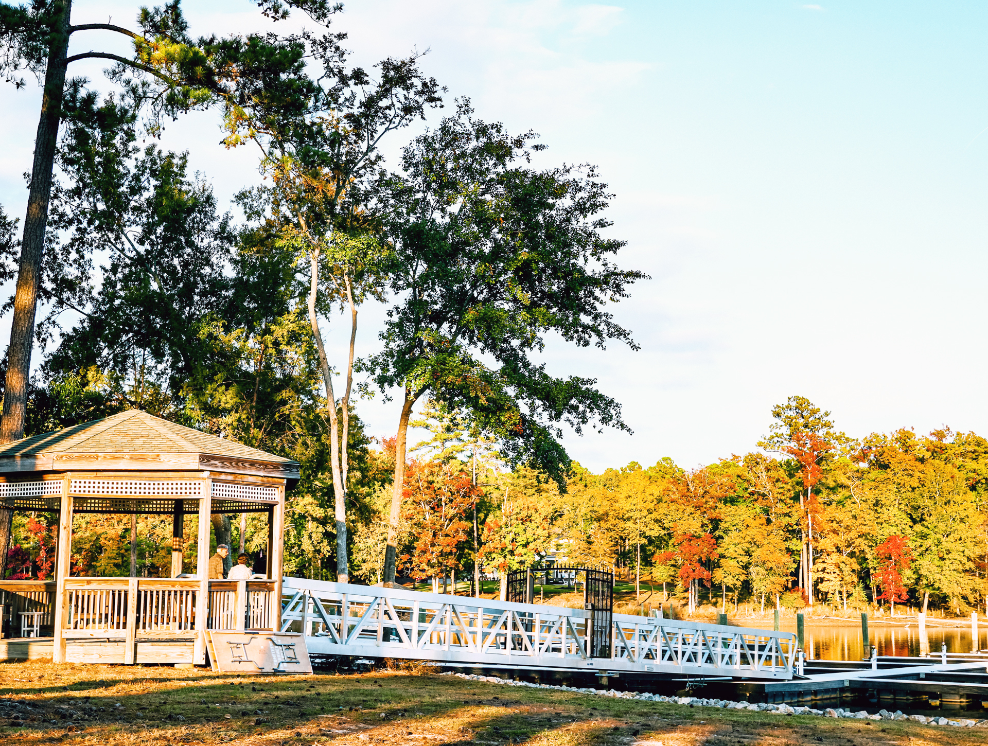 Gazebo with Walkway to the Gated Private Marina at Stewart Landing on Lake Murray
