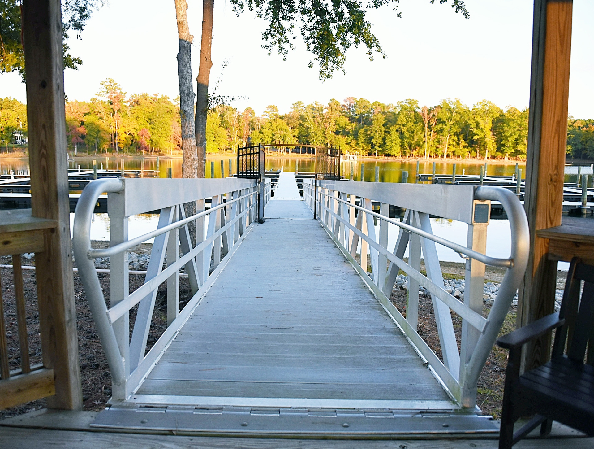 Gated Marina Walkway from the Gazebo at Stewart Landing on Lake Murray