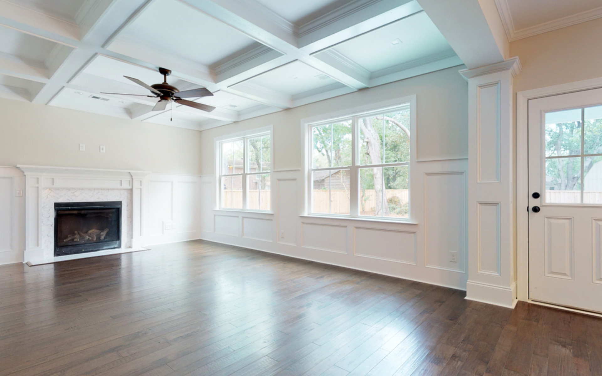 Rising Tide Living Room with Coffered Ceiling