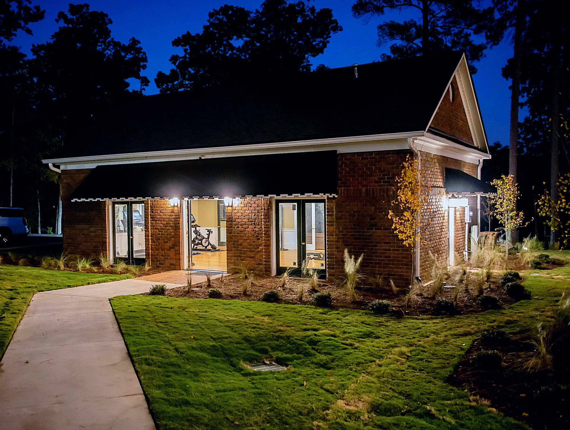 State-of-the-Art Interactive Smart Gym Entrance Overlooking the Yoga Lawn and the Lake